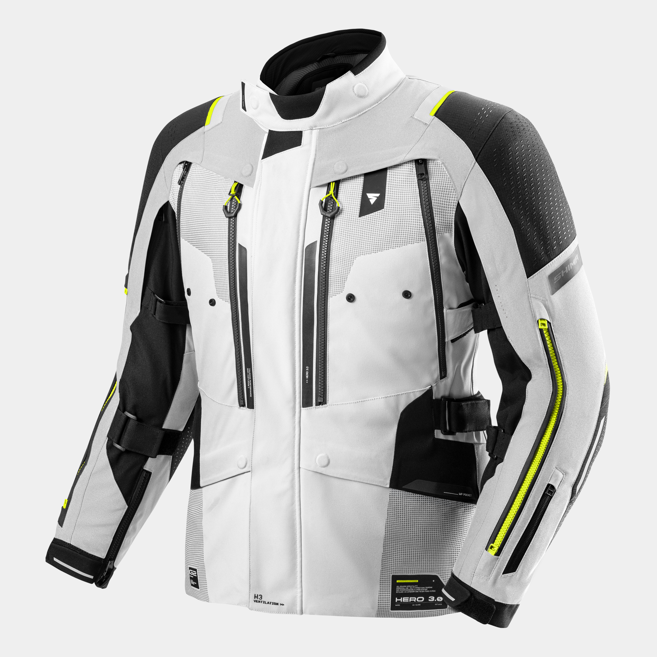 Текстилно мото яке SHIMA HERO 3.0 GREY/FLUO
